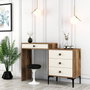 Hanah Home Lizbon 554 Tocador de Maquillaje Nogal y Crema